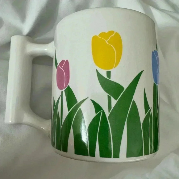 Vintage 1989 FTDA Tulip Flower Coffee Cup Mug Cottagecore MCM Shabby Chic - Picture 5 of 10